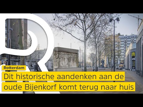 Een mooie en tastbare herinnering van de oude Bijenkorf in Rotterdam keert terug naar huis