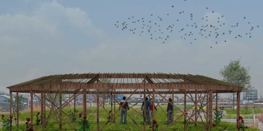 Artist impression of proposed pergola on the Lloydpier in Rotterdam