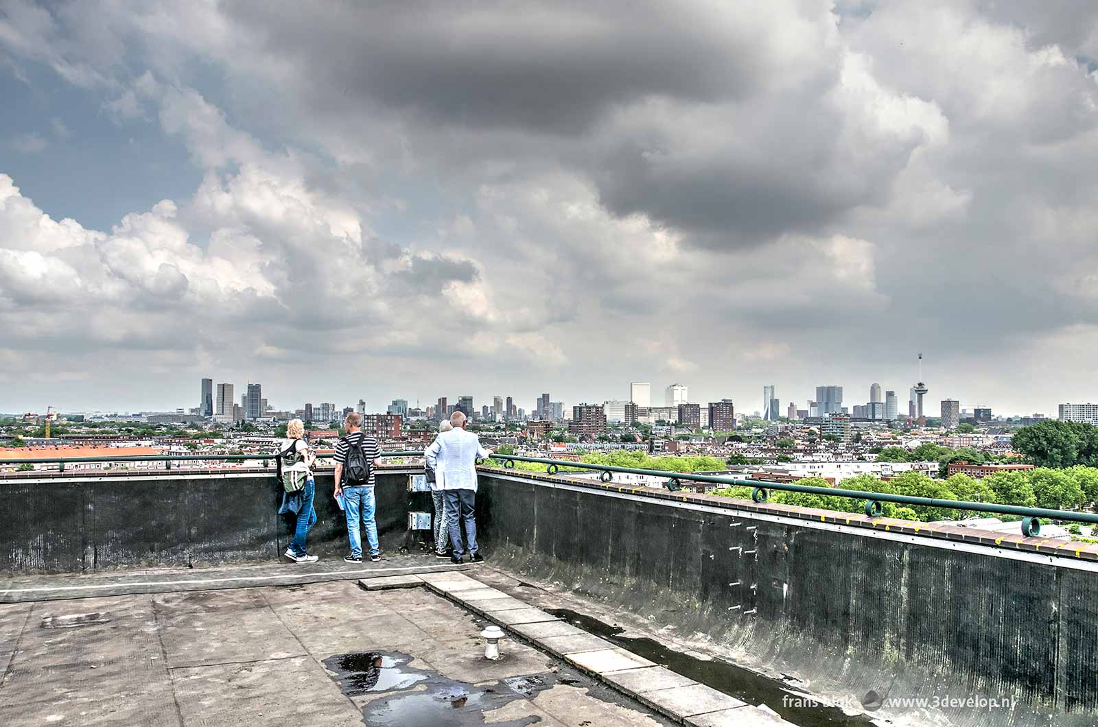 View from the roof of the HAKA building on the Rotterdam skyline during the Rooftop Days 2018