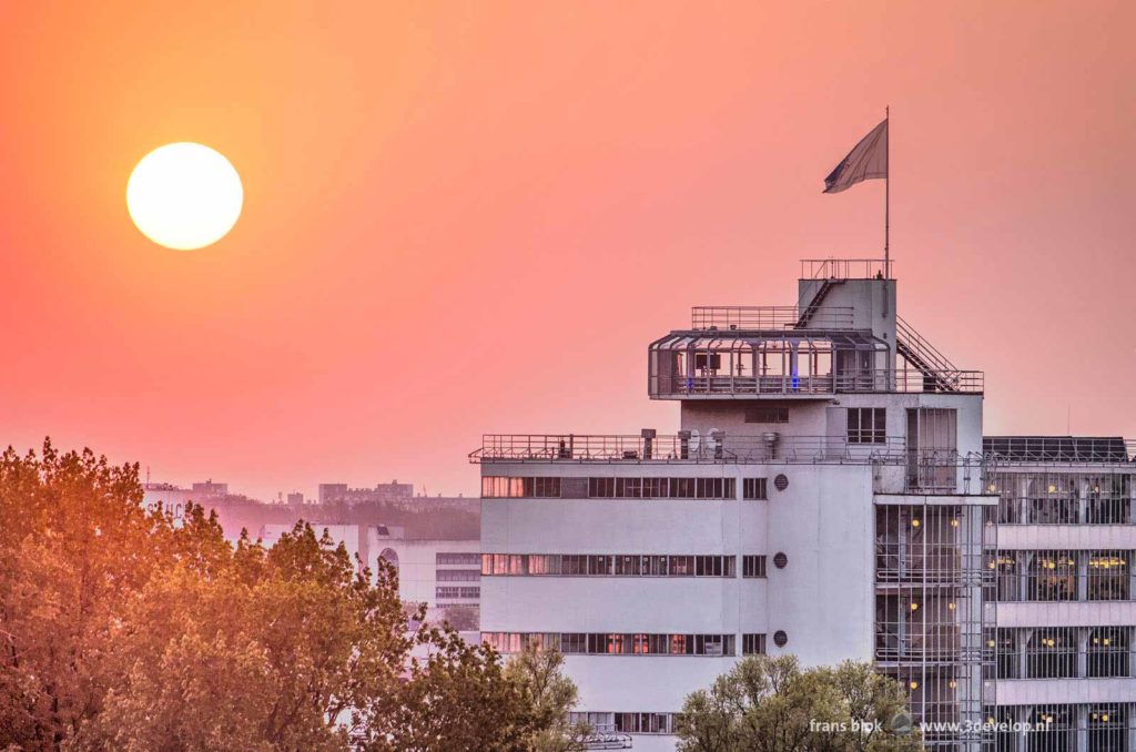 Unesco world heritage the Van Nelle factory in Rotterdam at sunset