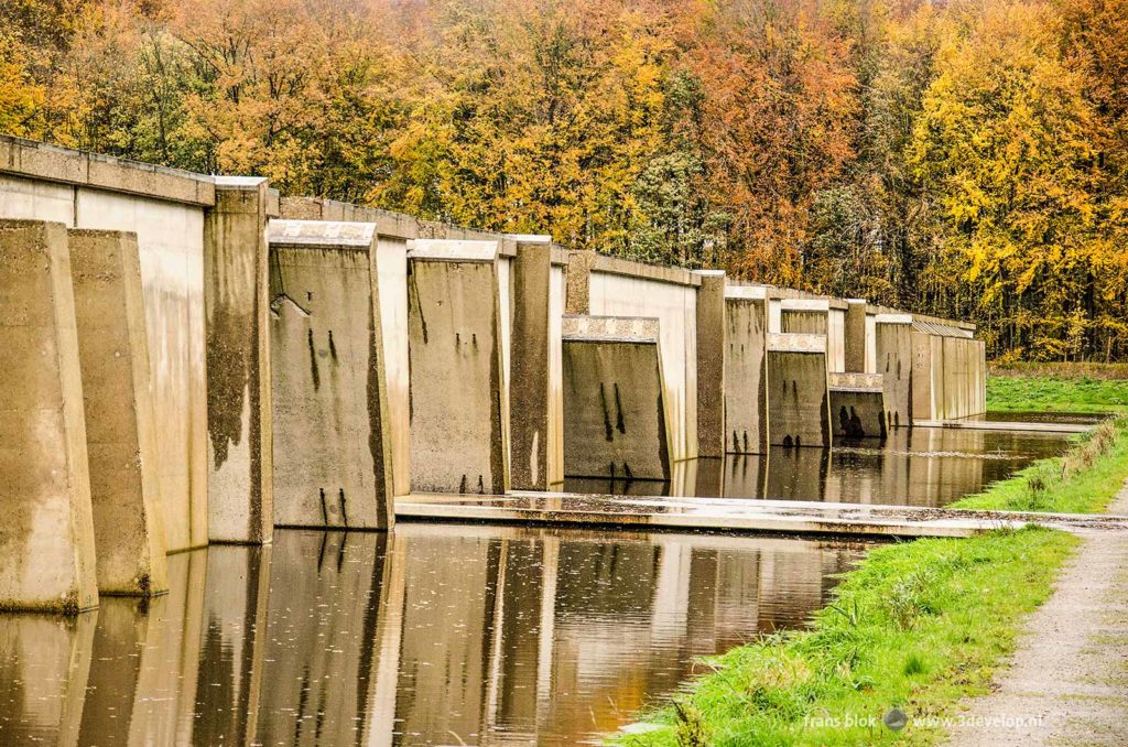 The Deltawerk, a large concrete construction in the Waterloopbos (Hydraulic Forest) in the Dutch North East Polder 