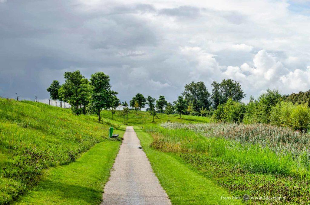 Footpath through Annie M.G. Schmidt Park in Lansingerland, the Netherlands