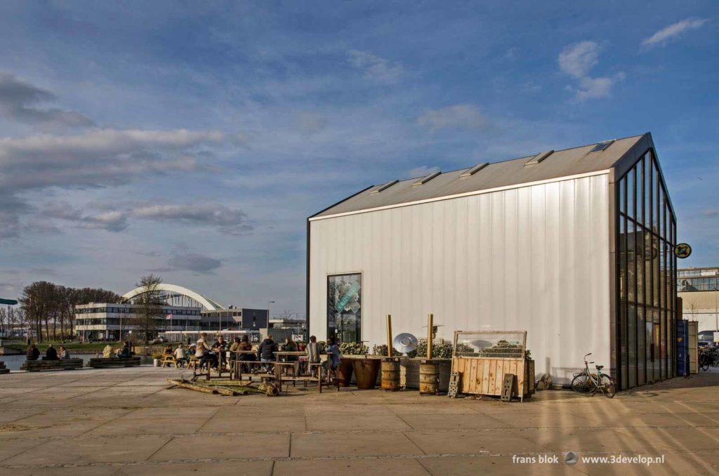 the cafe and terrace of brewery De Leckere in Utrecht, The Netherlands on a sunny day in springtime