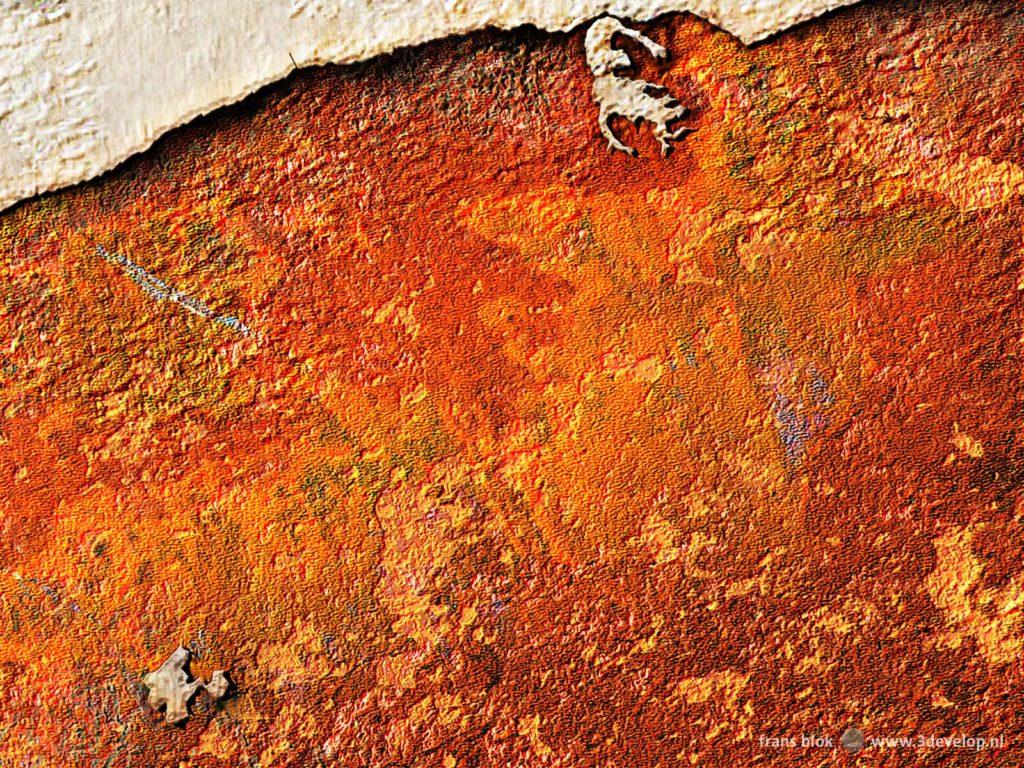 Detail of the Rust Map of the Netherlands, with colorful rust patterns in the provinces of Fryslan and Groningen