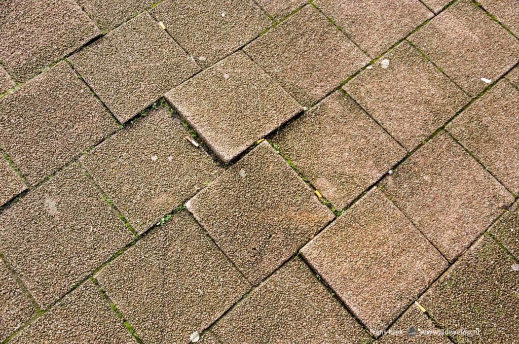 Close up of irregular pavement tiles