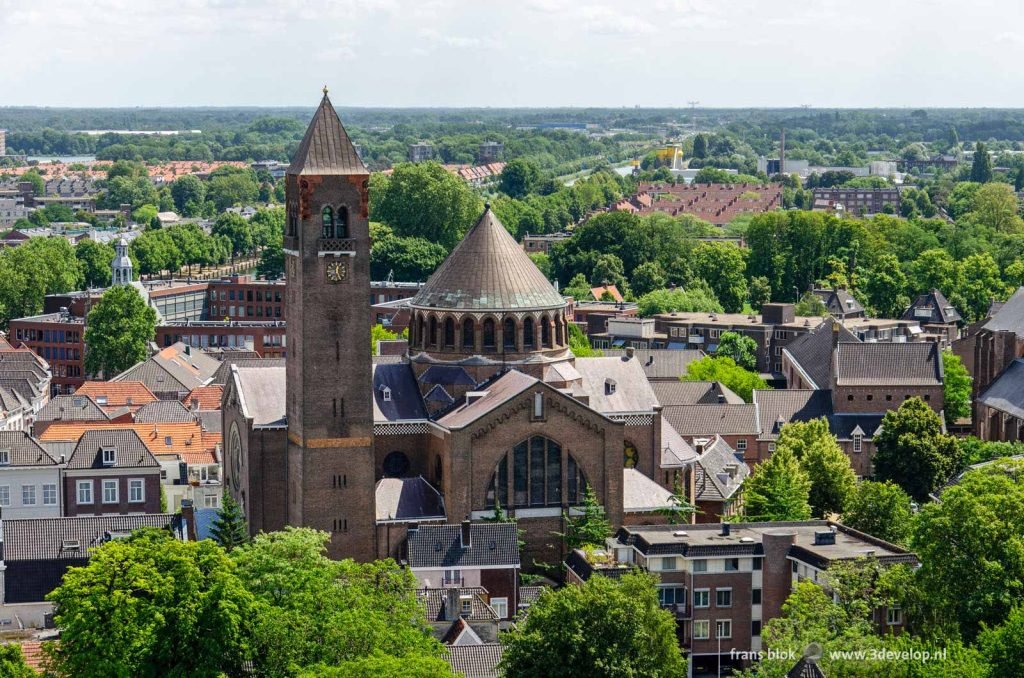 The New Church of Saint Jacob in Den Bosch, The Netherlands, as seen from the tower of Saint John's cathedral