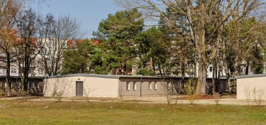 Camp of barracks for the housing of forced laborers during the second world war in Berlin