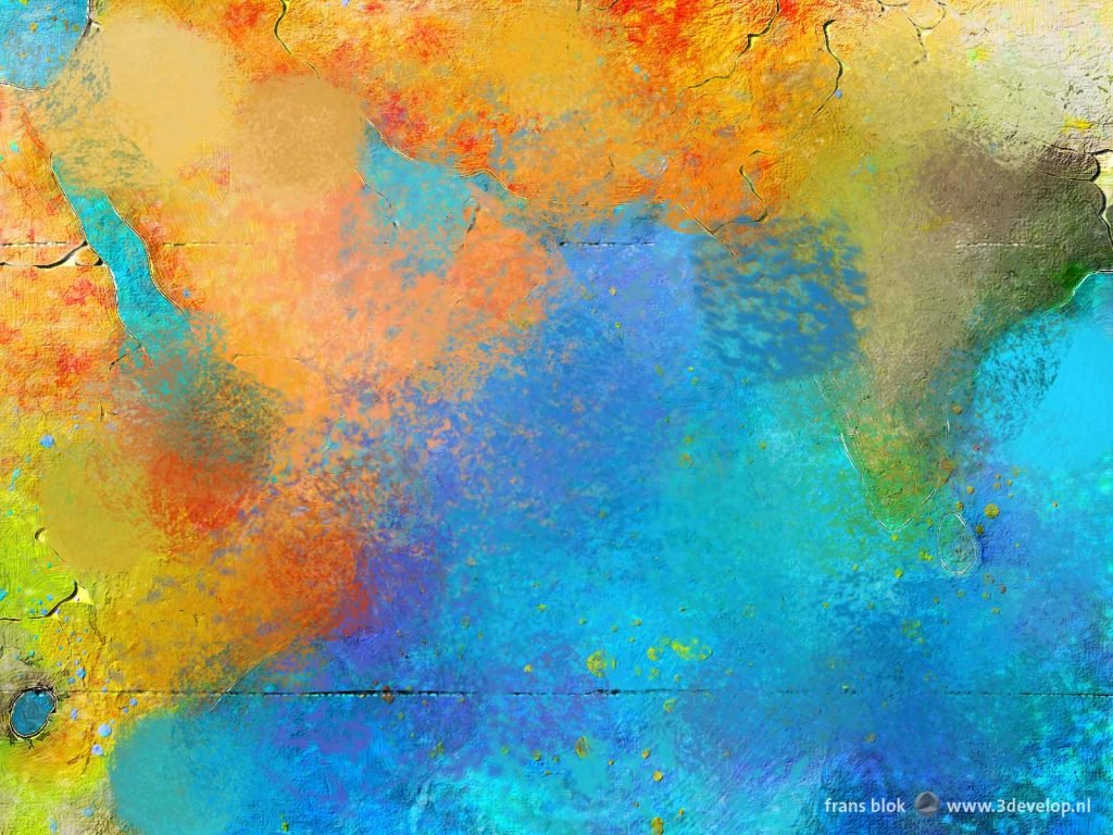 Work in progress on a digitally painted impressionistic world map